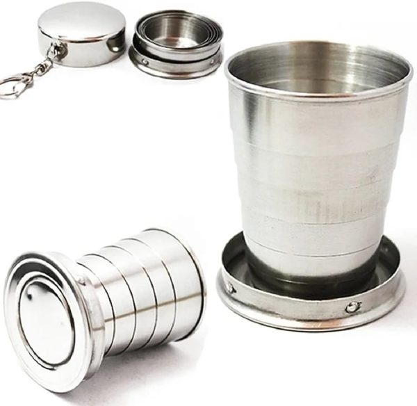 Water Glass Stainless Steel Portable Travel Folding Mug