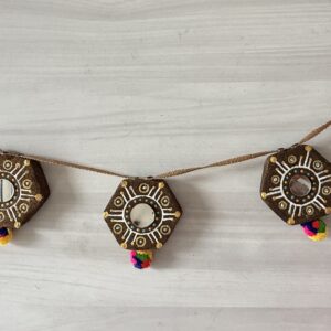 Ganga Sutra Cow Dung  Decorative Bandhanvar / Toran (Hexagon)