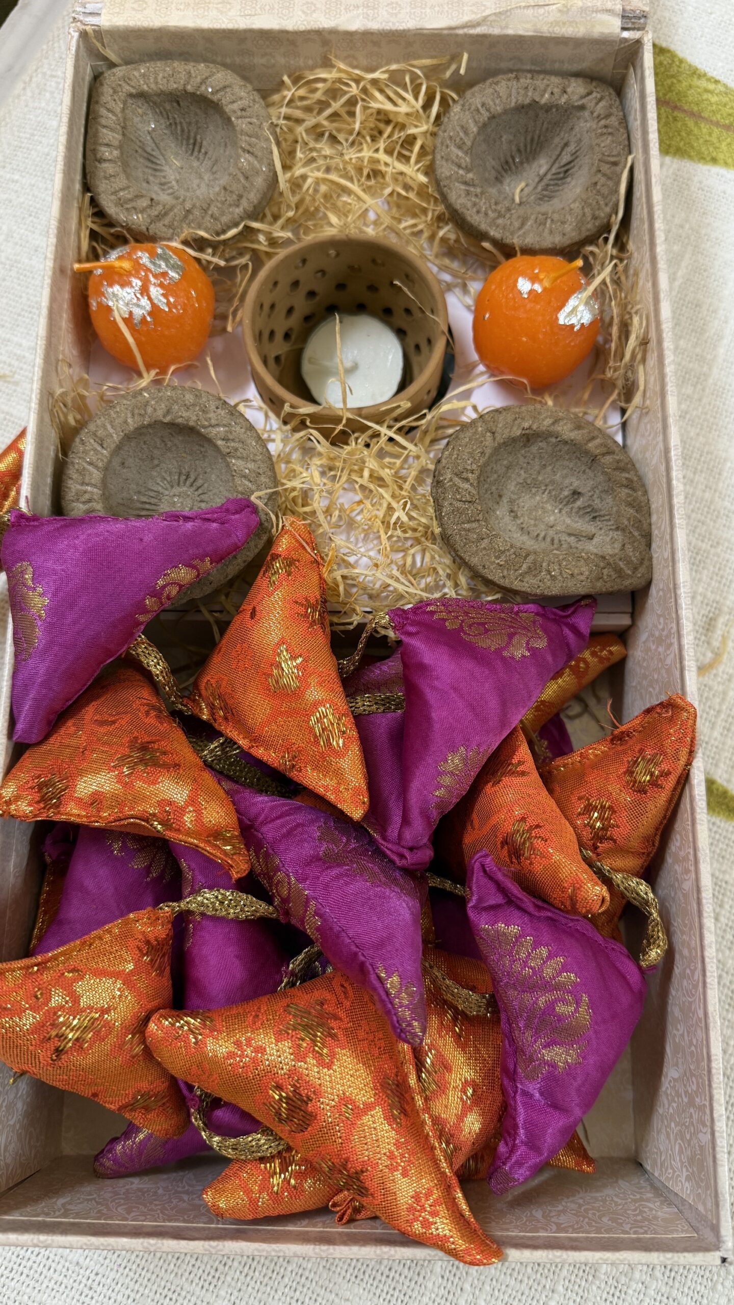 Ganga Sutra Diwali Kit 2 (Tea Light Stand + Diyas + Latkan + Laddu Candle) - Image 2