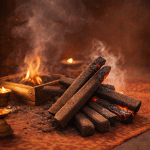 Ganga Sutra Cow Dung Havan Lakdi (9 inches long)