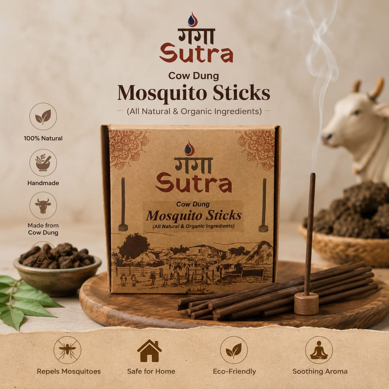 Ganga Sutra Organic Mosquito Repellent Sticks