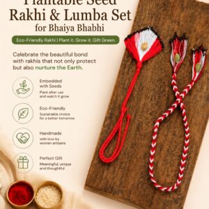 Plantable Seed Rakhi & Lumba Set for Bhaiya Bhabhi | Eco-Friendly Rakhi | Ganga Sutra