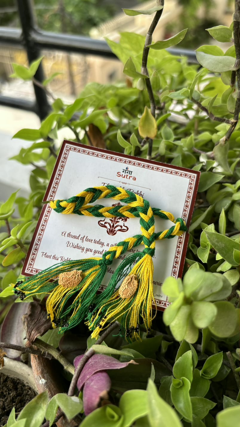 Plantable Seed Rakhi & Lumba Set for Bhaiya Bhabhi | Eco-Friendly Rakhi | Ganga Sutra - Image 6