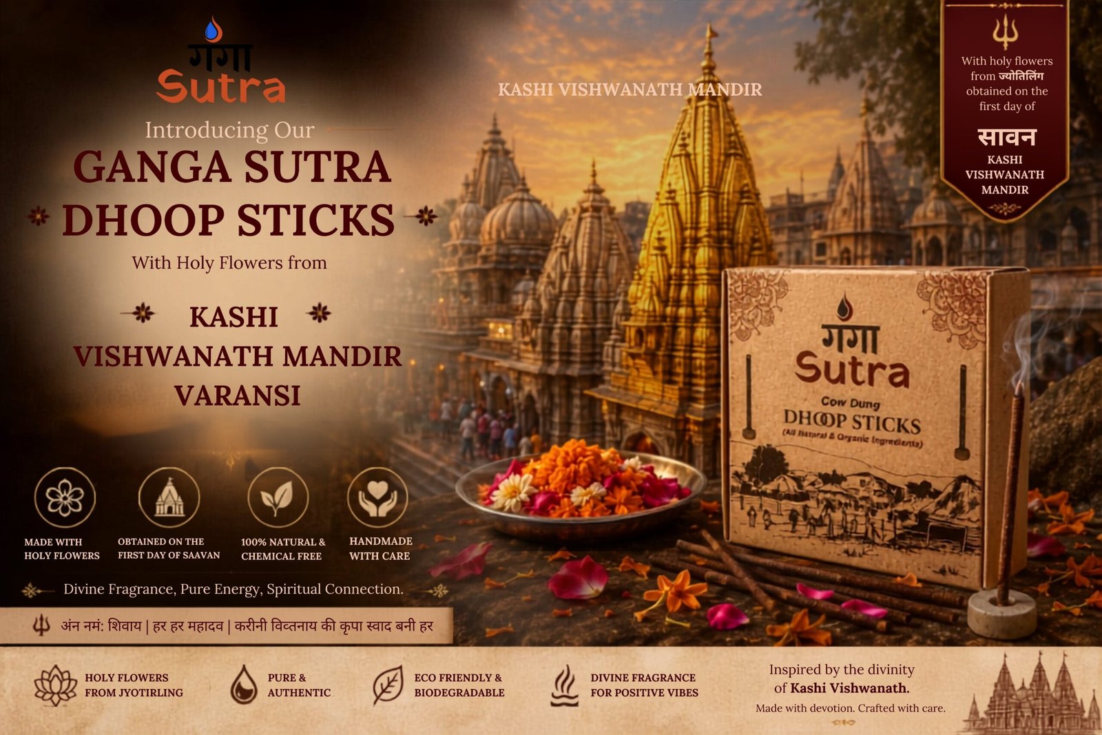 Kashi Vishwanath Temple Flower Premix Organic Dhoopbatti – Special Edition (Pre-Orders Open) - Image 2